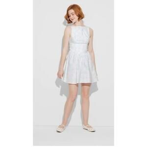 #171 MSRP $30 NWT WILD FABLE SKY BLUE FLORAL BOW BACK MINI DRESS ♡SIZE XL♡